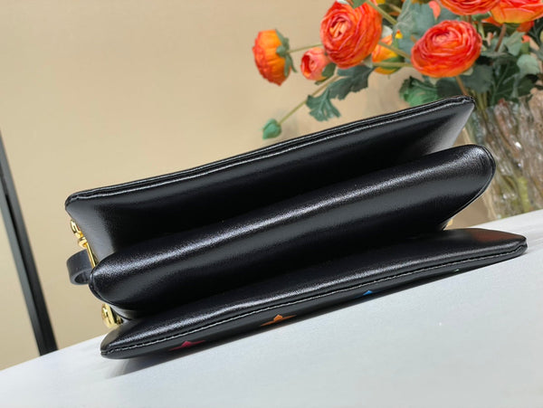 LV x TM Coussin BB 21cm Black Multicolor Monogram-embossed Lambskin