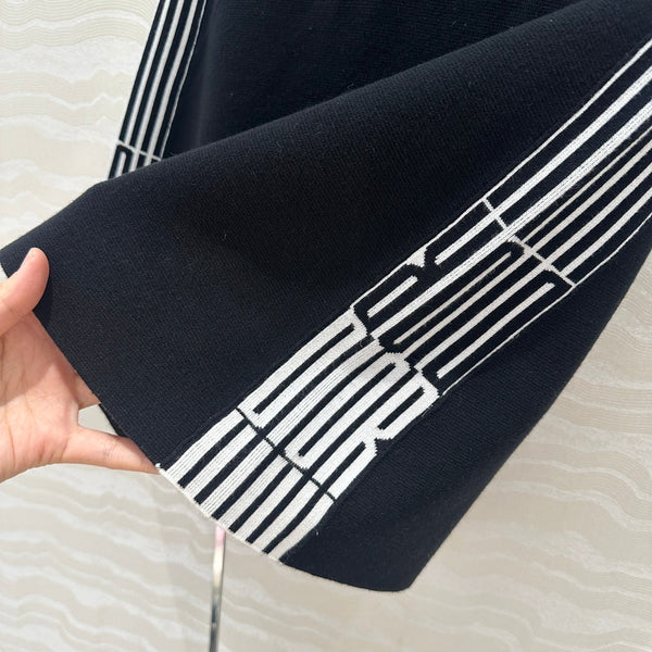 Gonna corta CD nera in viscosa e poliammide