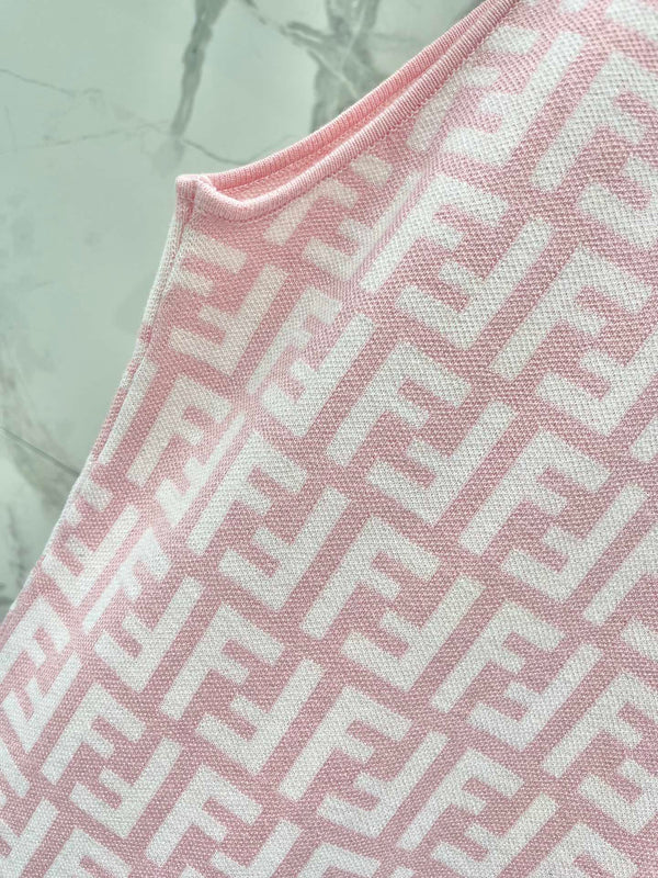 Fendi Sleeveless Dress Pink Wool