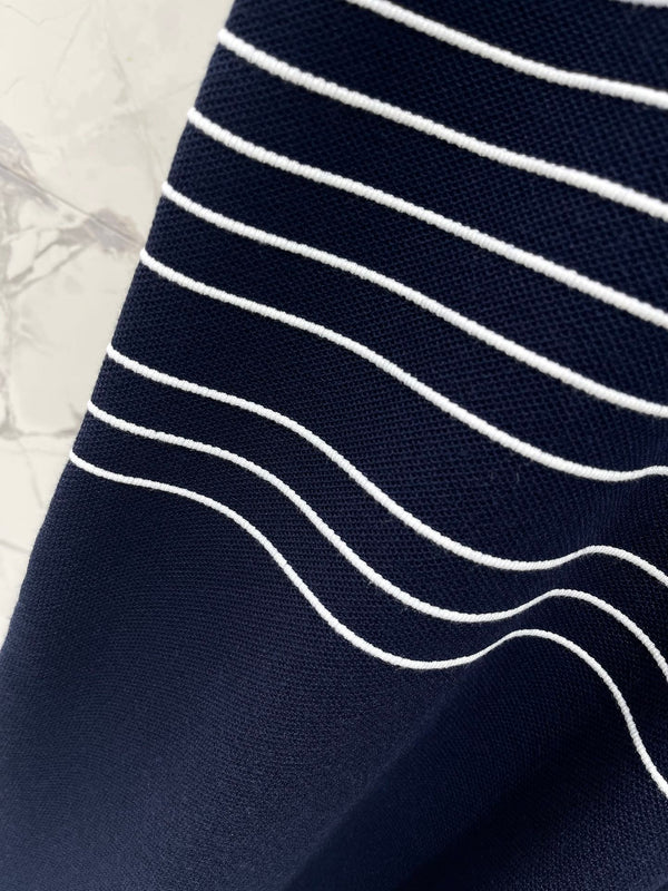 Gucci Polo Shirt Dress Blue White Wool