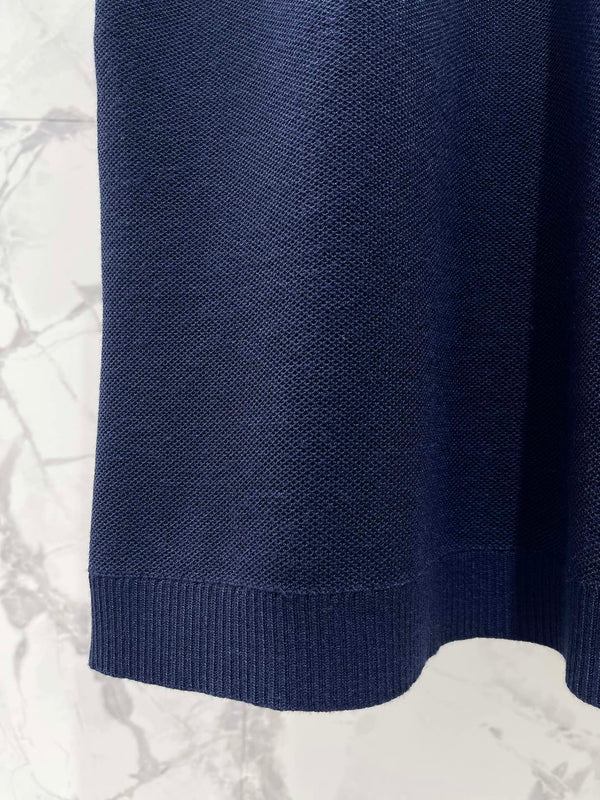 Gucci Polo Shirt Dress Blue White Wool
