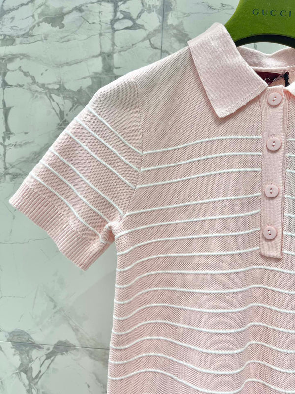 Gucci Polo Shirt Dress Pink Cotton Wool