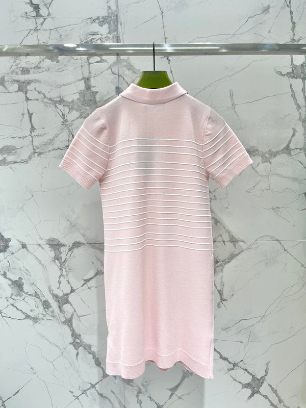 Gucci Polo Shirt Dress Pink Cotton Wool