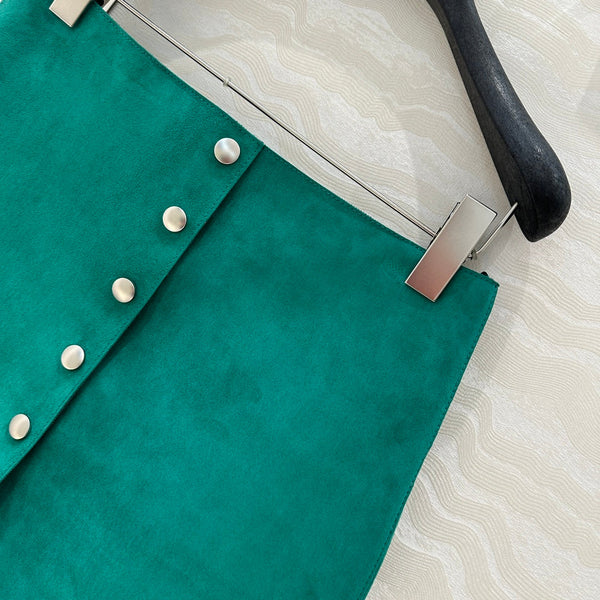 Prada Skirt Green Lambskin