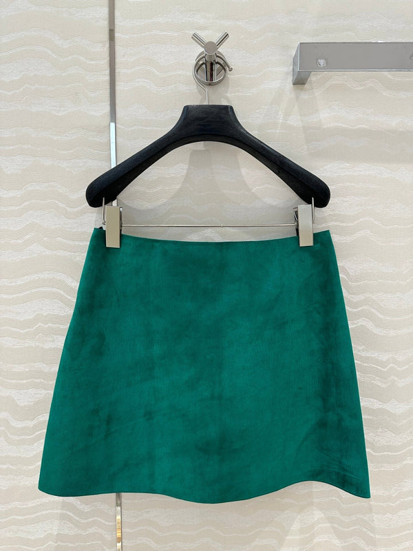 Prada Skirt Green Lambskin