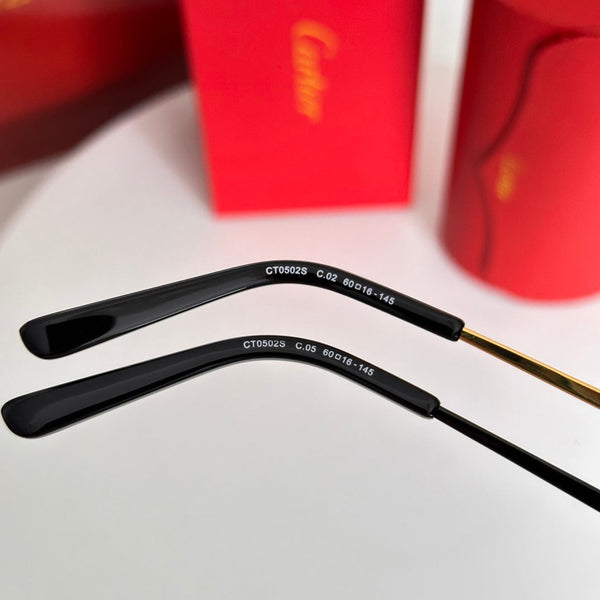 PANTHÈRE RIMLESS AVIATOR FRAME SUNGLASSES CT0502S IN METAL