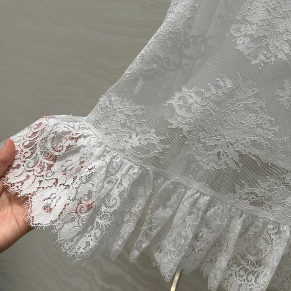 CD Lace Long Skirt White Polyester