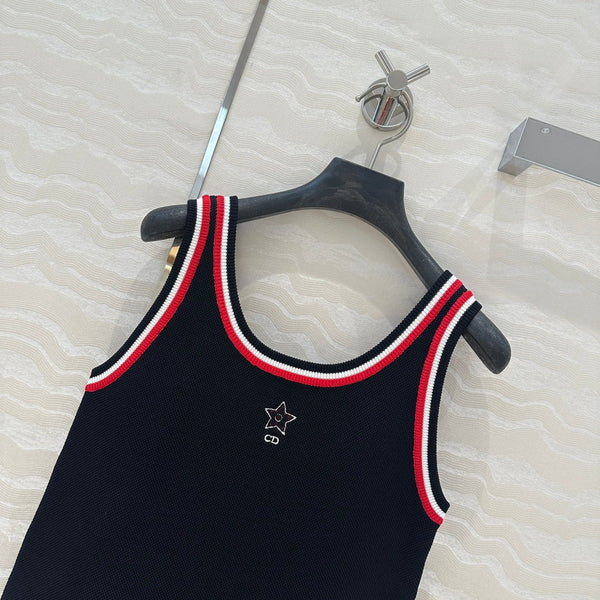 CD Tank Top Black Rayon Polyester