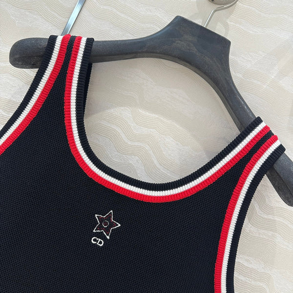 CD Tank Top Black Rayon Polyester