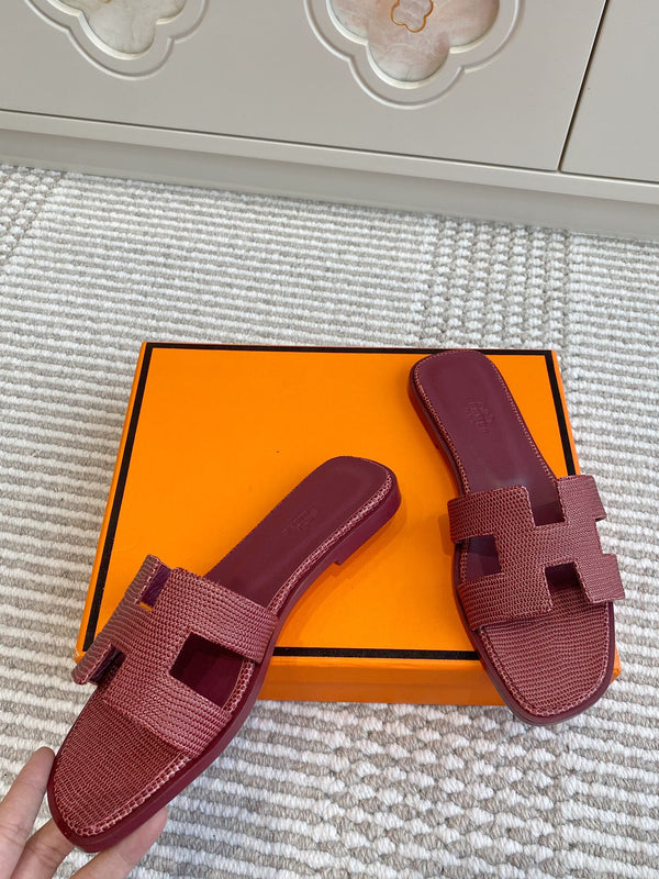 Sandalo HM Oran in pelle di pecora rosso bordeaux 291399