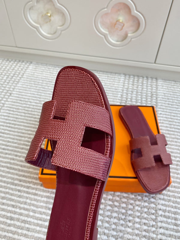 Sandalo HM Oran in pelle di pecora rosso bordeaux 291399