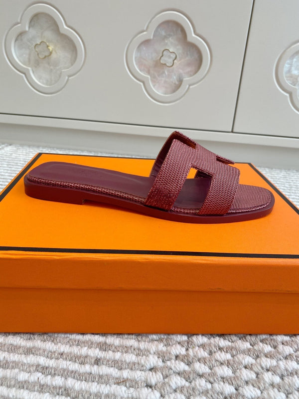 Sandalo HM Oran in pelle di pecora rosso bordeaux 291399