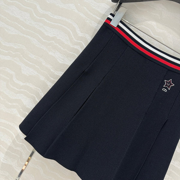 CD Sport Knitted Short Skirt Black Linen Silk