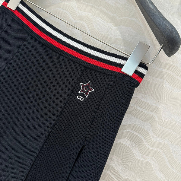 CD Sport Knitted Short Skirt Black Linen Silk