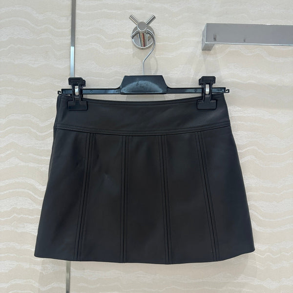 Celine Arc de Triomphe Metal Buckle skirt Black Lambskin
