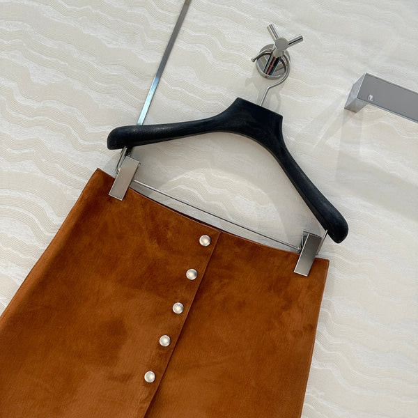 Prada Skirt Brown Lambskin