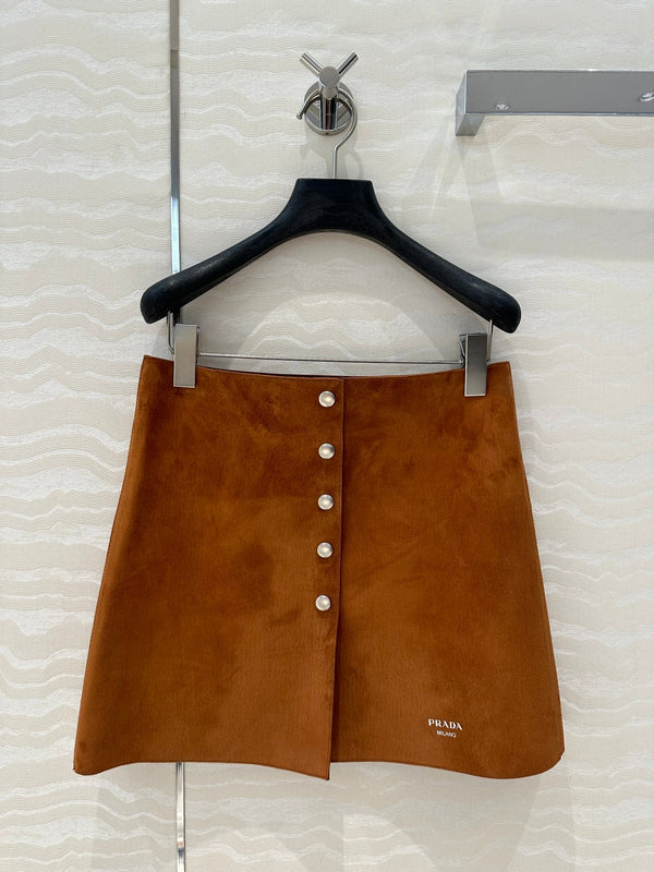 Prada Skirt Brown Lambskin