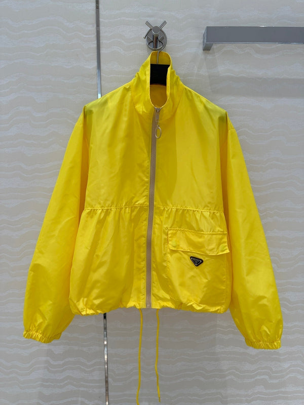 Prada Zipper Jacket Yellow Polyester