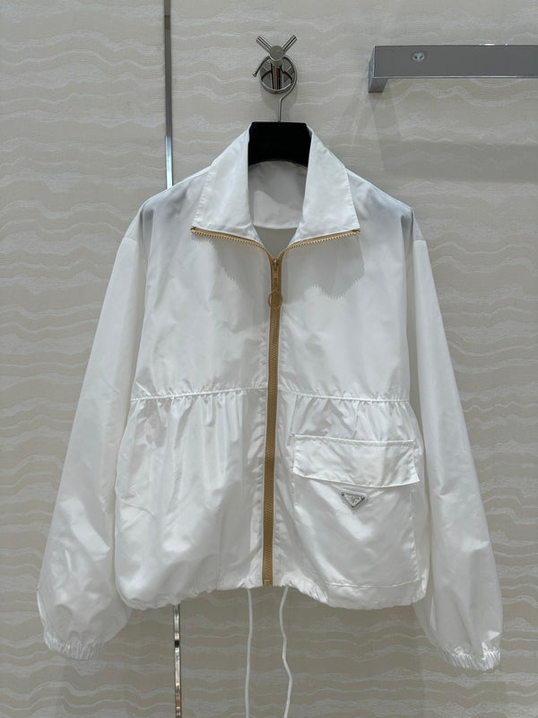Prada Zipper Jacket White Polyester
