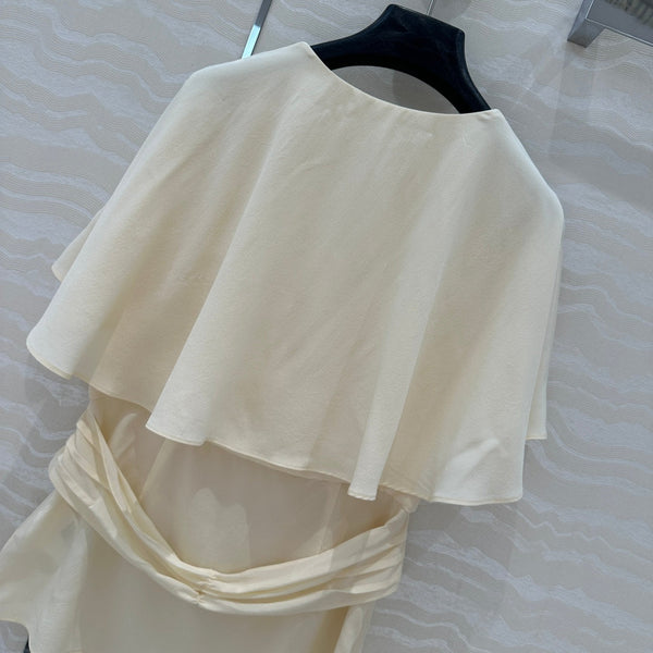 Prada Lace Sleeve Shirt Beige Polyester