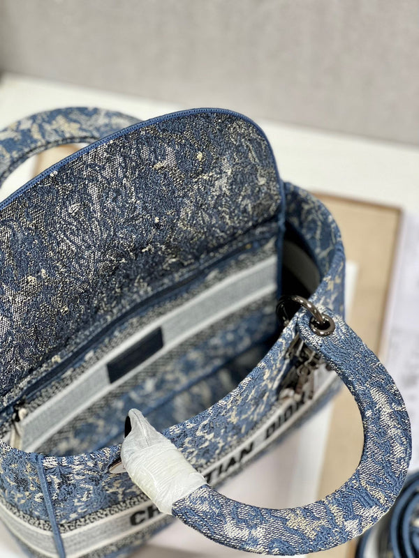 CD Denim Water Blue 24 Lady Dior Bag Canvas 336663