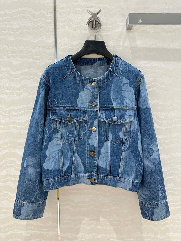 Fendi Flower Denim Jacket Blue cotton