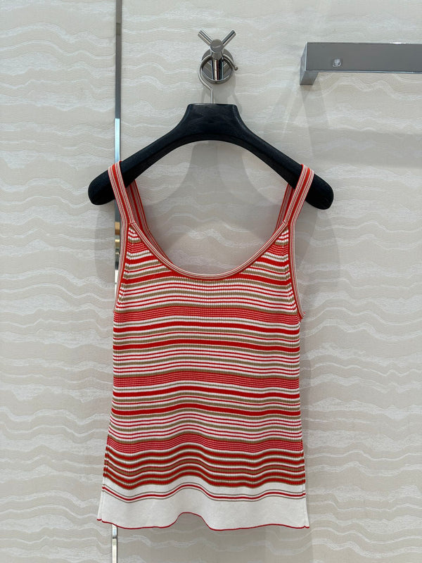 Fendi Knitted Camisole Red Cotton