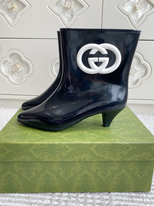 GC Ankle With Interlocking G Boot Black Rubber 291027