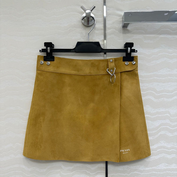 Prada Skirt Yellow Lambskin