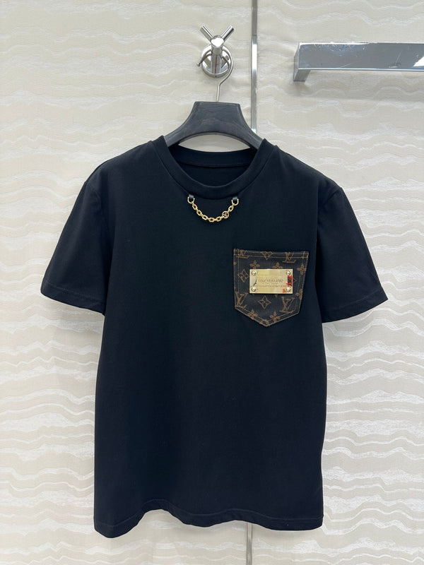 LV Monogram Denim Jacquard Flower Pocket Black Cotton