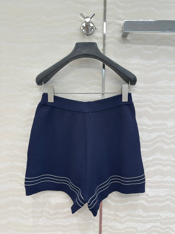 Gucci Knitted Shorts Dark Blue Viscose