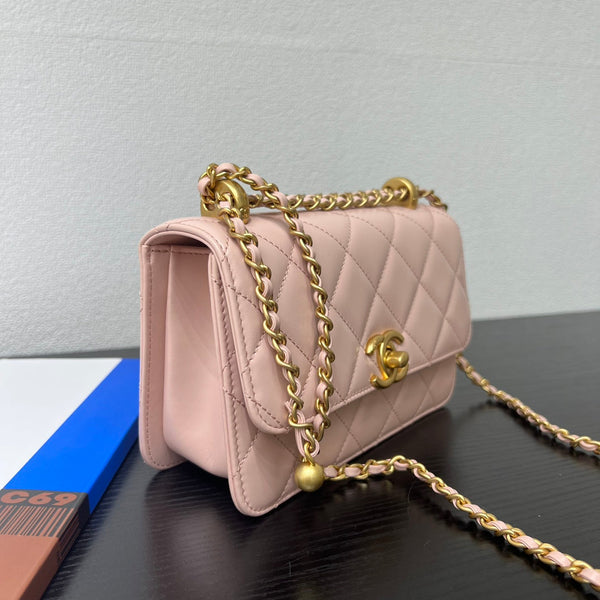 CC 25S Woc Pink Calfskin Gold Hardware