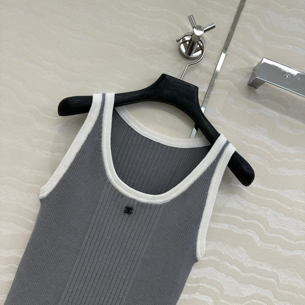 CC Knitted Vest Gray Cotton