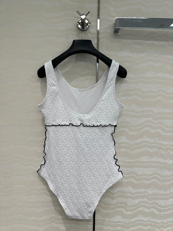 CC One-piece Swimsuit White Polyamide