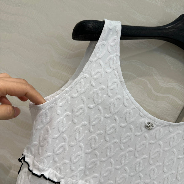 CC One-piece Swimsuit White Polyamide