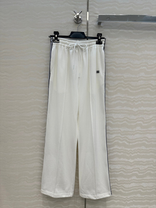 Celine Sports Straight Pants White Cotton