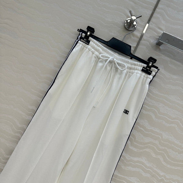 Celine Sports Straight Pants White Cotton