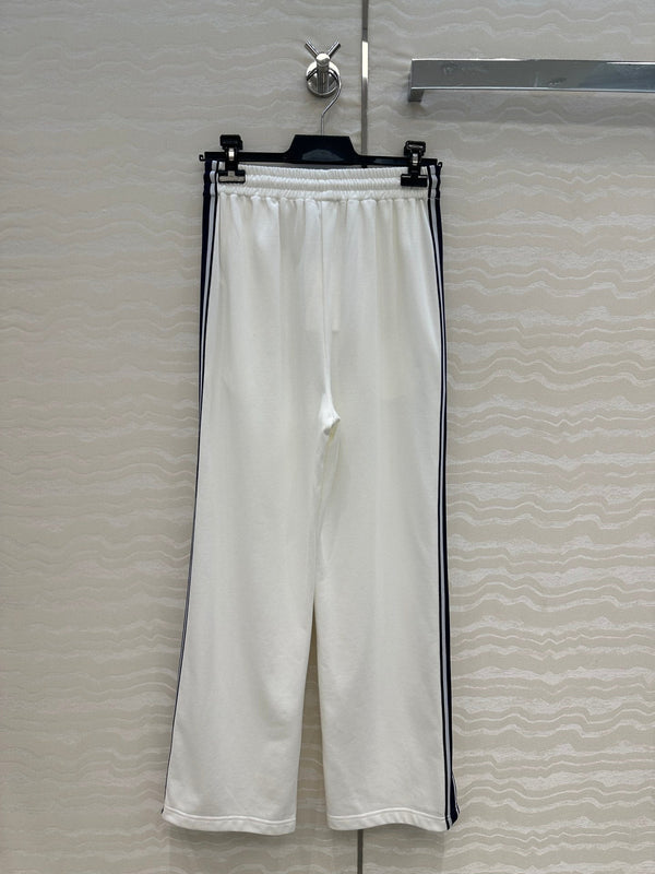 Celine Sports Straight Pants White Cotton
