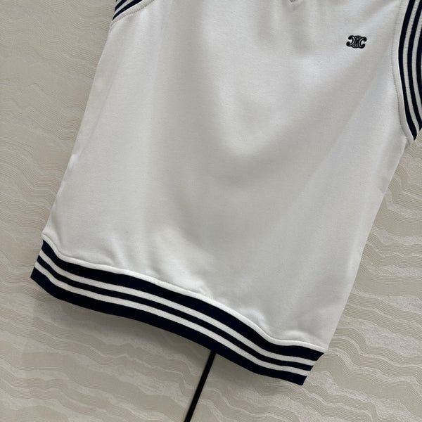Celine Sports Vest Top White Cotton