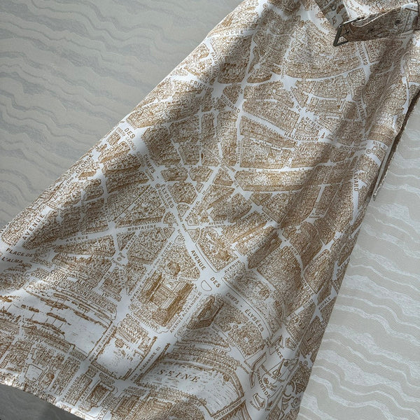 Abito CD in seta marrone chiaro