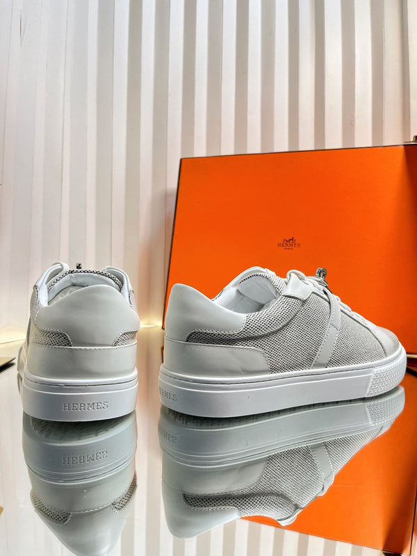 HM Kelly Sneaker White Cowhide Fabric 317055