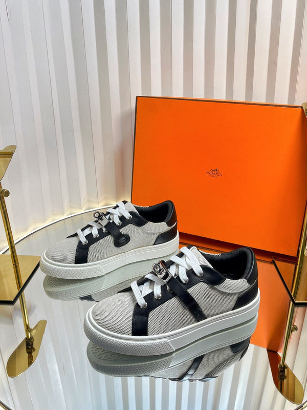 HM Kelly Sneaker Black Cowhide Fabric 317056