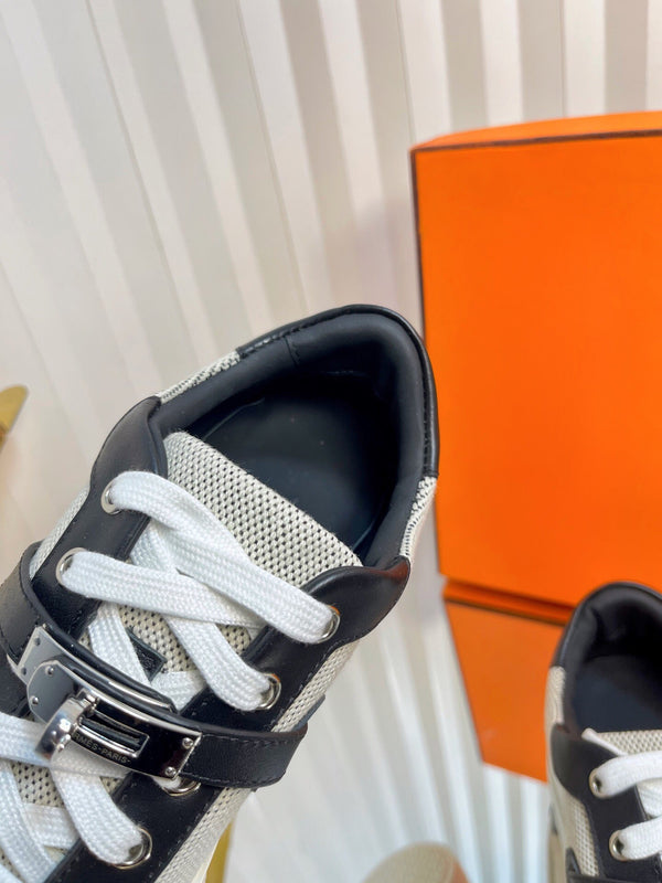 HM Kelly Sneaker Black Cowhide Fabric 317056