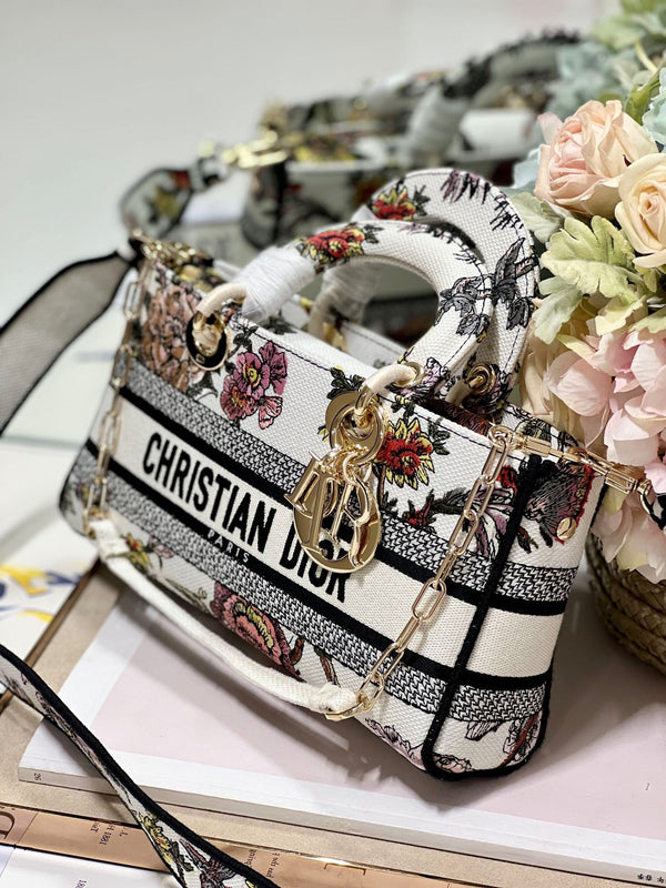 Borsa CD Floral White 26 Lady D-Joy in tela 336636