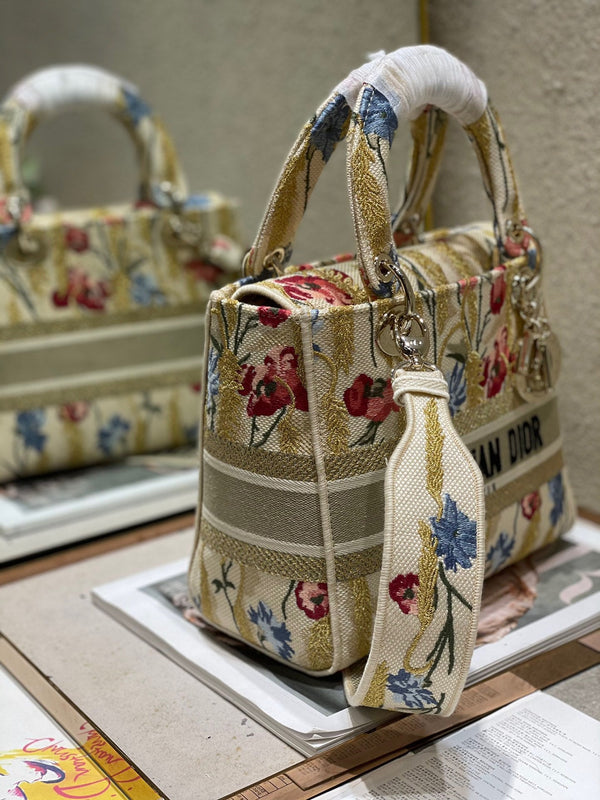 CD Hibiscus 24 Lady Dior Bag Canvas 336706