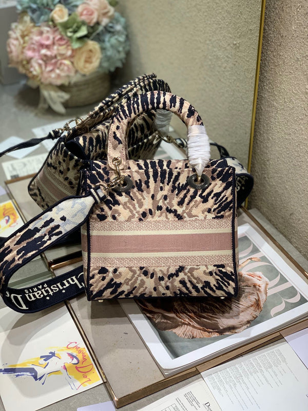 CD Fireworks Pink 24 Lady Dior Bag Canvas 336730