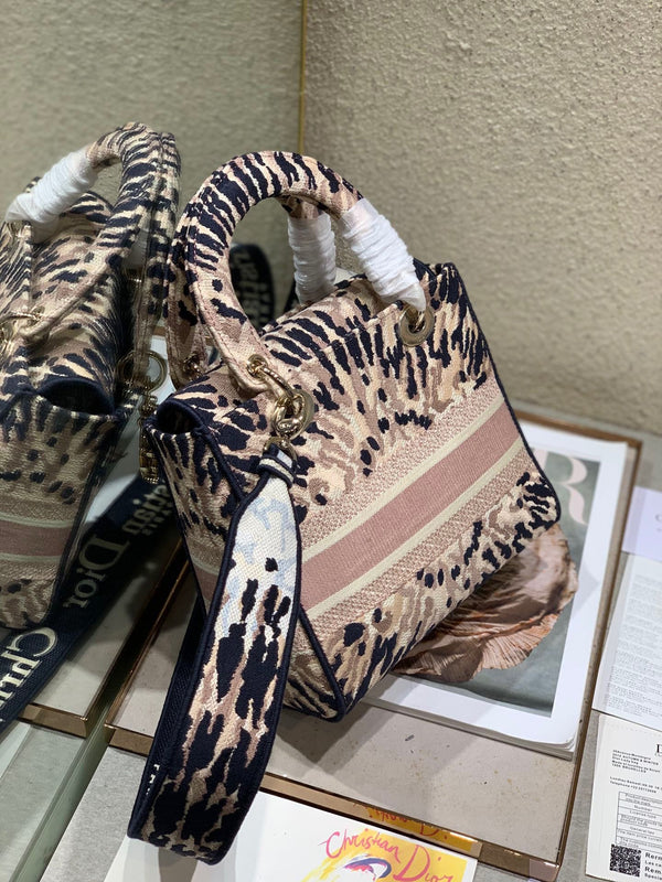 CD Fireworks Pink 24 Lady Dior Bag Canvas 336730