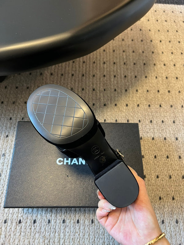 CC 25SS Platform Sandals 5.5cm Black Lambskin And Velvet 319625