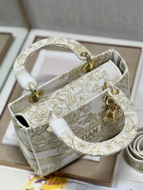 Borsa CD Golden Magpie 24 Lady Dior in tela 336736