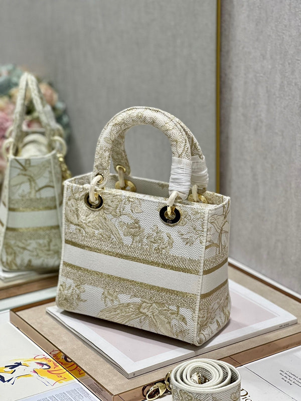 Borsa CD Golden Magpie 24 Lady Dior in tela 336736